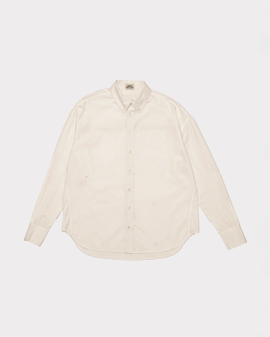 Hand-Embroidered Asymmetric Organic Cotton Poplin Shirt Milky Cream