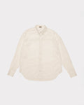 Hand-Embroidered Asymmetric Organic Cotton Poplin Shirt Milky Cream