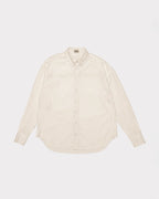 Hand-Embroidered Asymmetric Organic Cotton Poplin Shirt Milky Cream