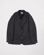 Hand-Embroidered Organic Wool Blazer