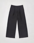 Hand-Embroidered Straight-Leg Organic Wool Trousers