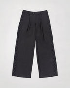 Hand-Embroidered Straight-Leg Organic Wool Trousers