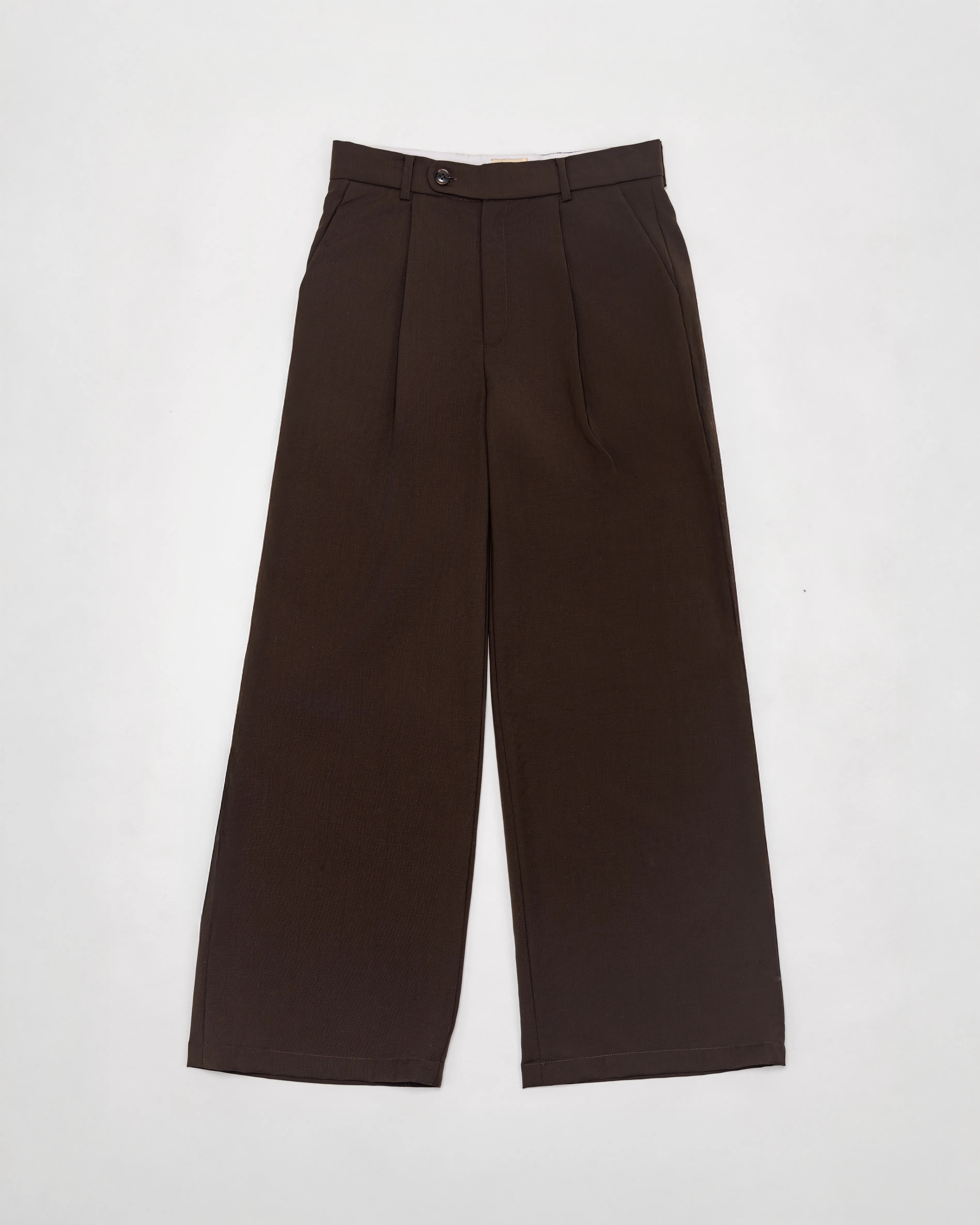 Straight Leg Trousers With Embroidered Belt - Rich Earth