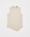 Hand-Embroidered Waffle Top - Vanilla Ice