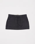 Hand-Embroidered Wool Mini Skirt - Classic Grey