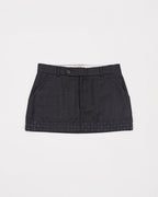 Hand-Embroidered Wool Mini Skirt - Classic Grey