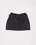Hand-Embroidered Wool Mini Skirt - Classic Grey