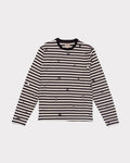 Hand-Embroidered Mirror Long Sleeve T-Shirt - Striped