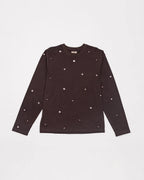 Hand-Embroidered Mirror Long Sleeve T-Shirt - Rich Earth