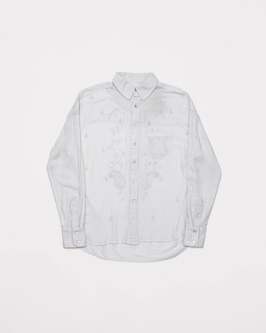 Hand-Embroidered Chikankari Shirt - Vanilla Ice