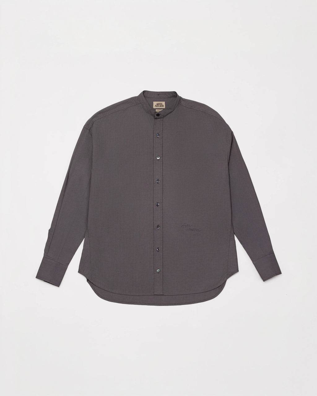 Hand-Embroidered Scarf Shirt - Dusty Violet
