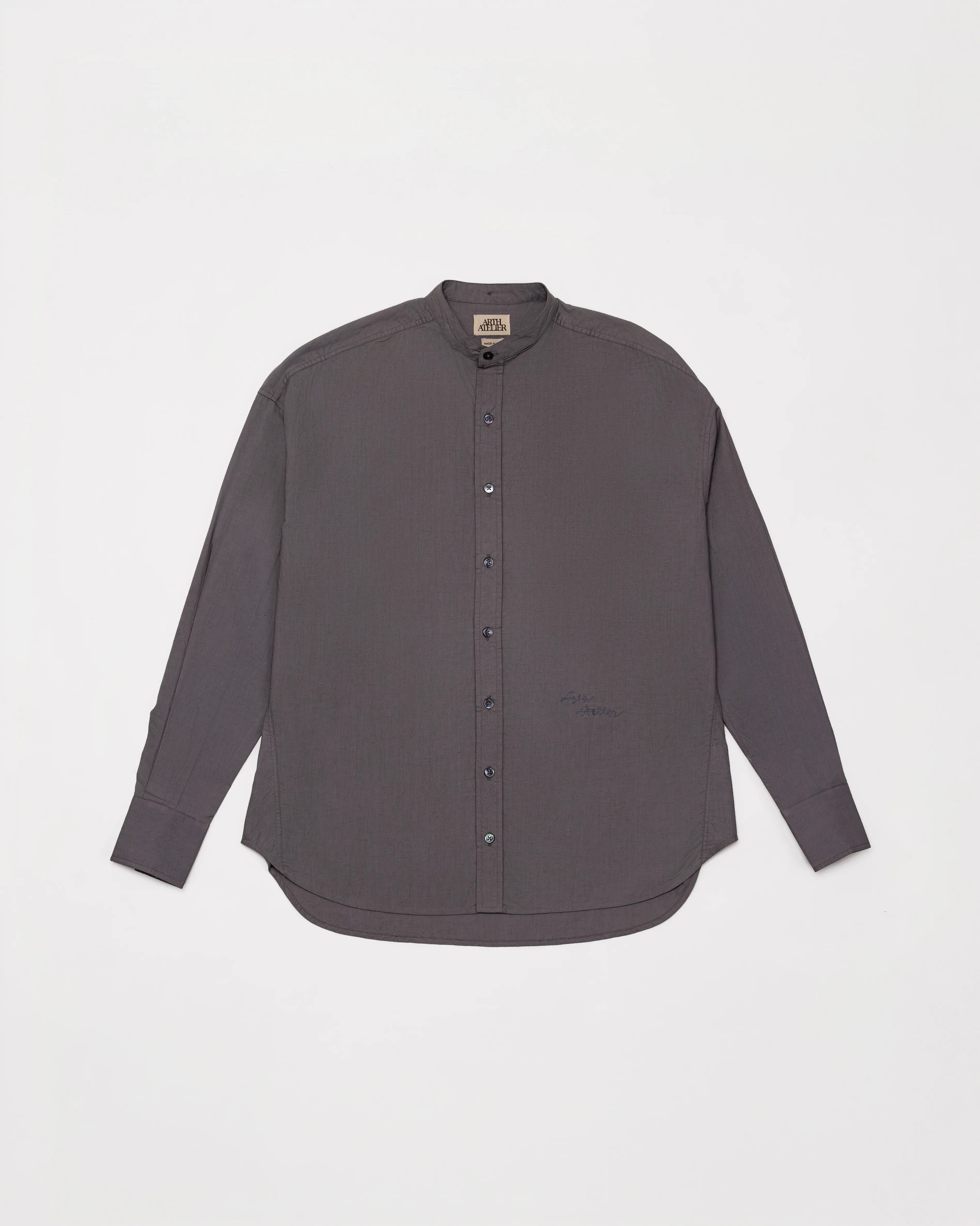 Hand-Embroidered Scarf Shirt - Dusty Violet