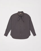Hand-Embroidered Scarf Shirt - Dusty Violet