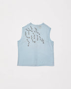Hand-Embroidered Layered Apron Top - Delicate Blue