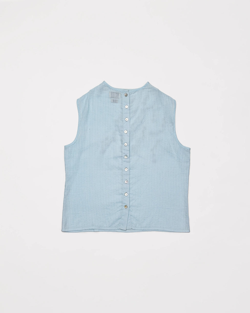 Hand-Embroidered Layered Apron Top - Delicate Blue
