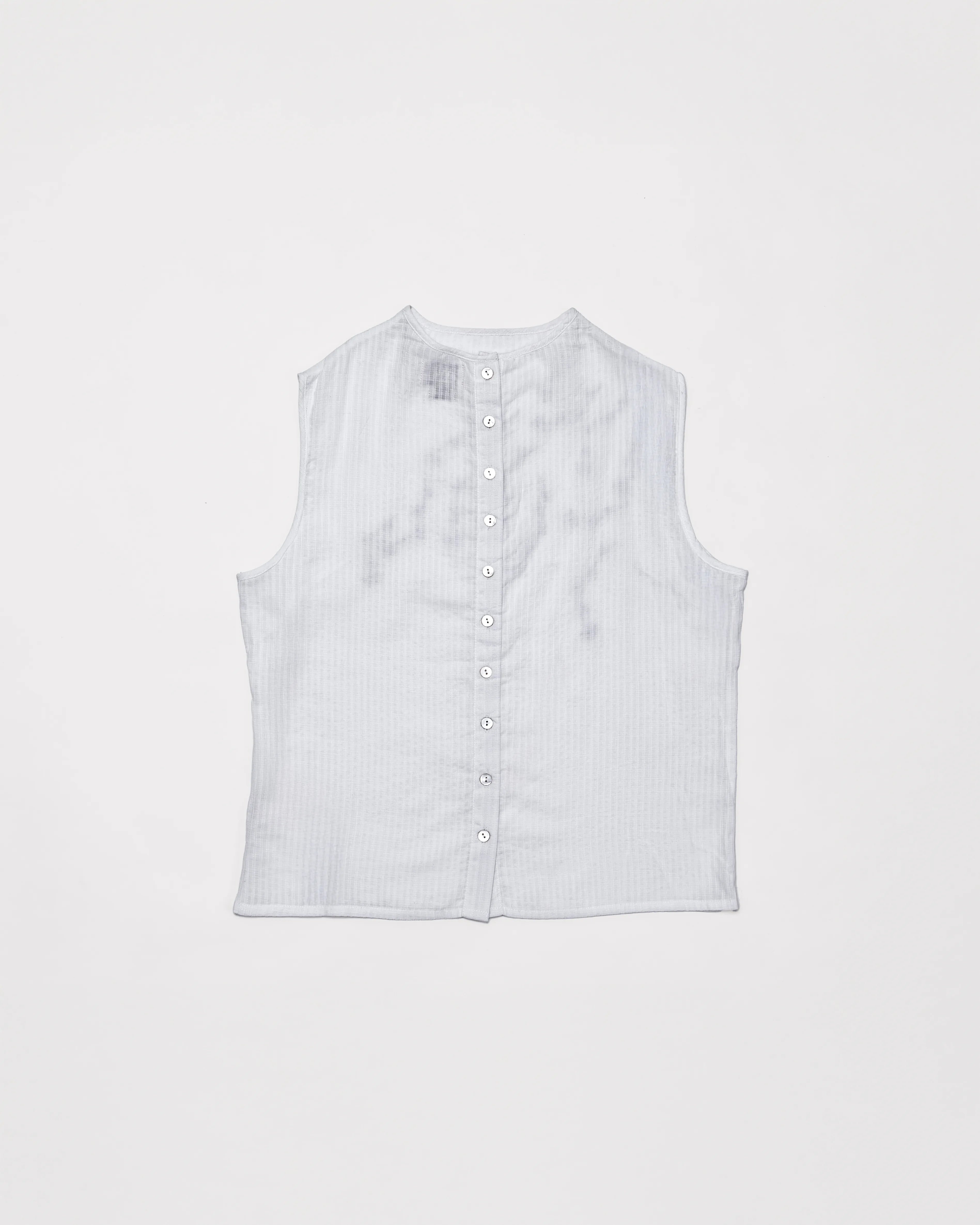 Hand-Embroidered Layered Apron Top - White
