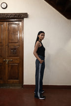 Hand-Embroidered Straight-Leg Organic Wool Trousers Luxe