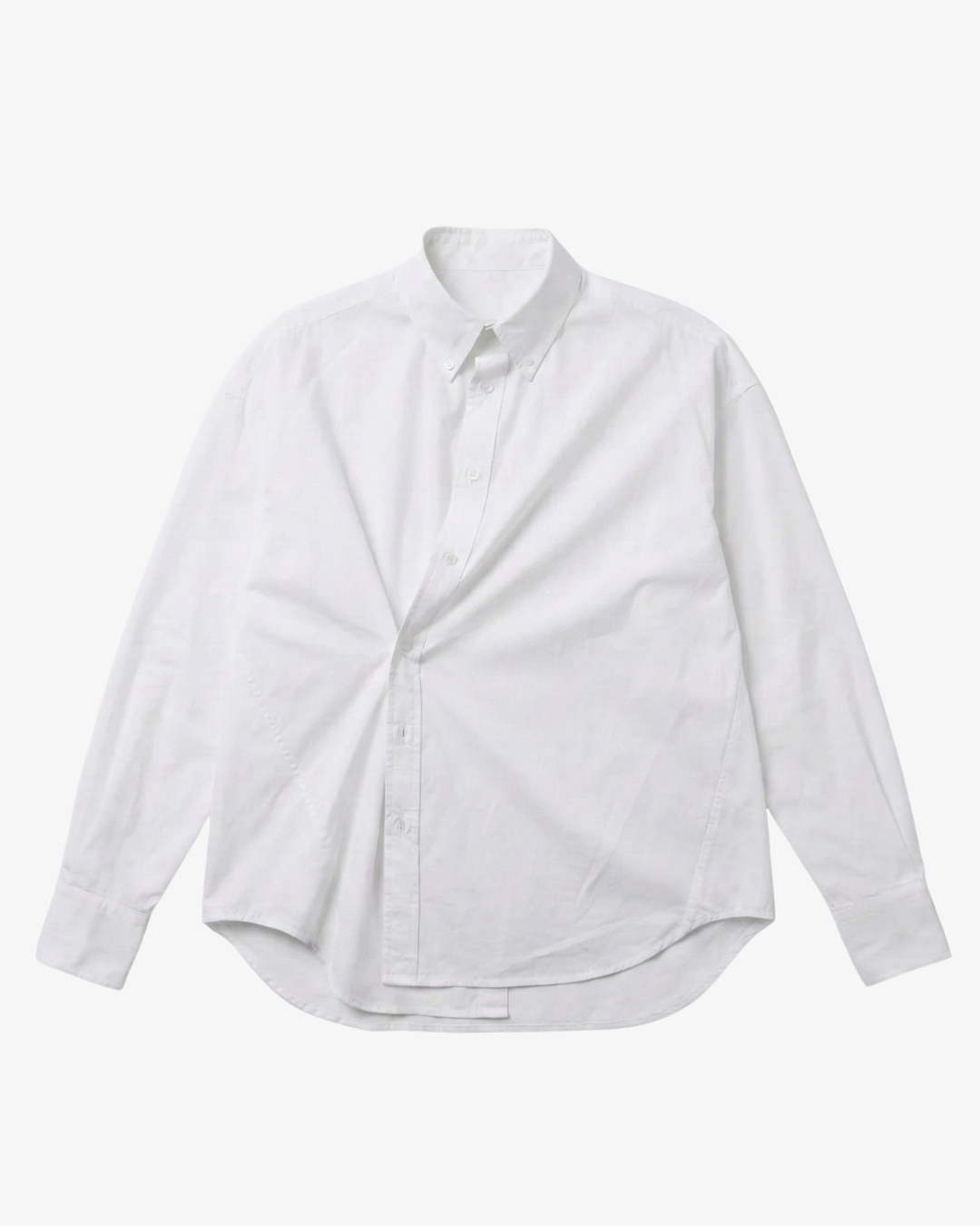 Hand-Embroidered Asymmetric Organic Cotton Poplin Shirt