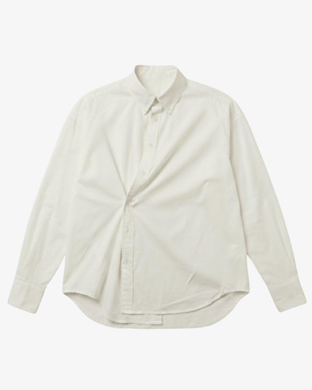 Hand-Embroidered Asymmetric Organic Cotton Poplin Shirt